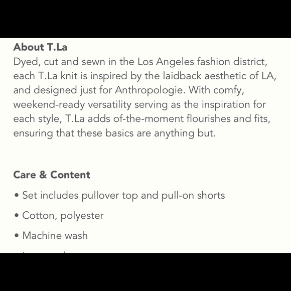 ANTHROPOLOGIE T.la LOUNGE SET - Picture 9 of 9